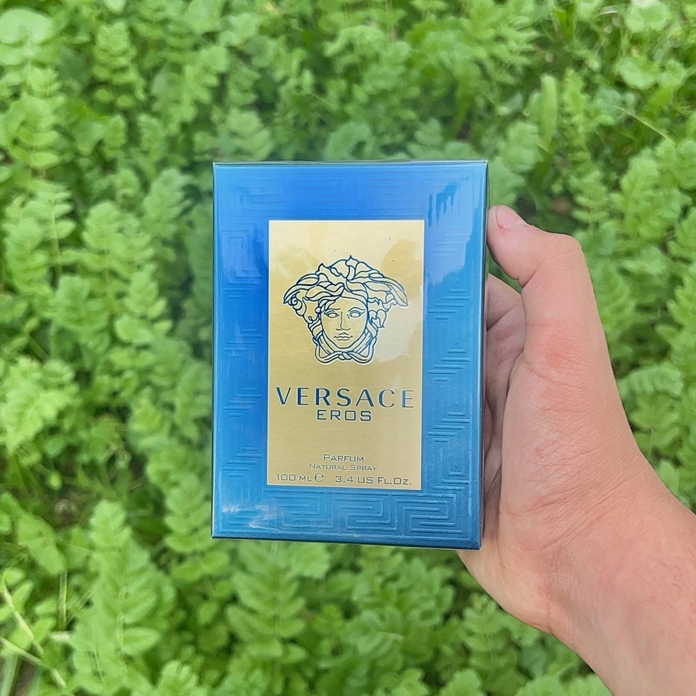 Versace Eros Blue and Gold Packaging